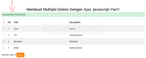 Membuat Multiple Delete Dengan Ajax Javascript Part2