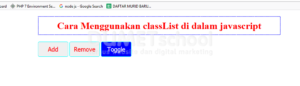 cara menggunakan classList di dalam javascript
