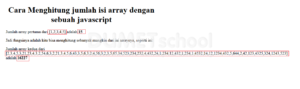 cara menghitung jumlah isi array dengan sebuah javascript