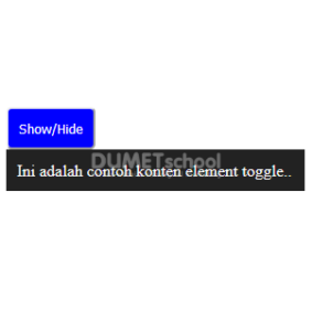 cara menampilkan dan menyembunyikan element dengan JavaScript
