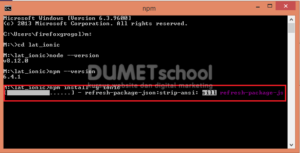 cara menginstal framework ionic beserta memasang templatenya