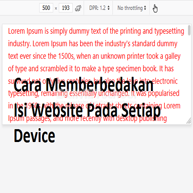 Cara Memberbedakan Isi Website Pada Setiap Device