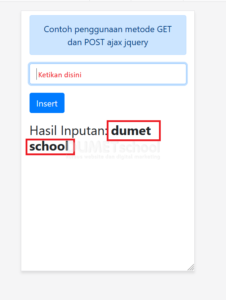 cara menggunakan metode GET dan POST pada Ajax jQuery