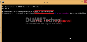 cara menginstal CLI di Vue.js dengan Command Prompt
