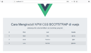 cara menginstall npm css Bootstrap di vuejs