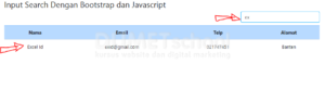 Cara membuat input search dengan bootstrap dan javascript