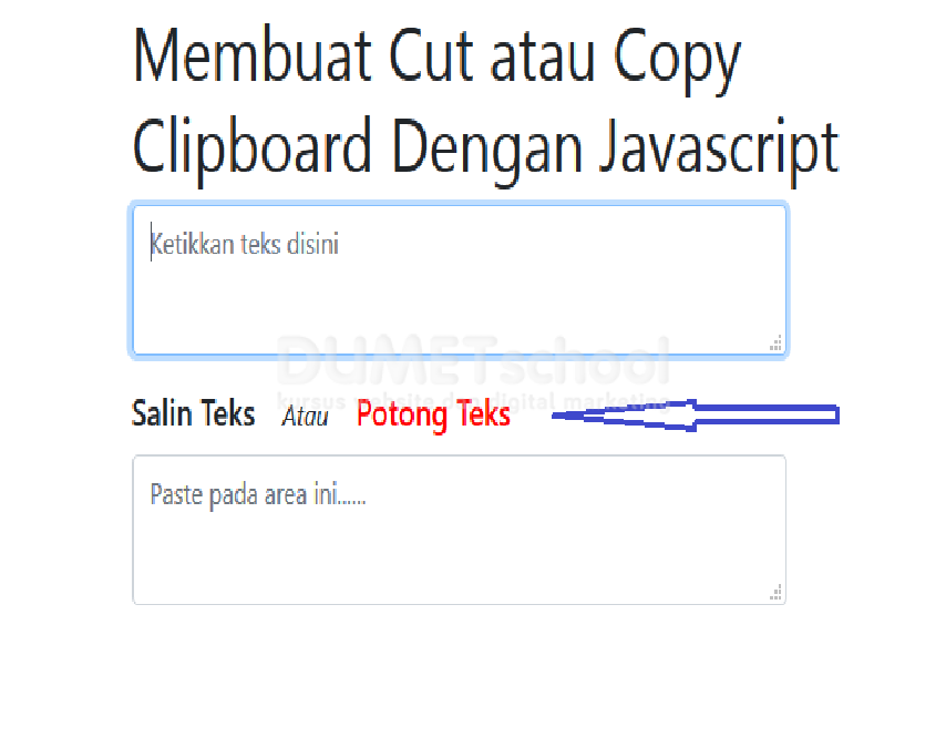 Cara Membuat Cut atau Copy Clipboard Menggunakan Javascript