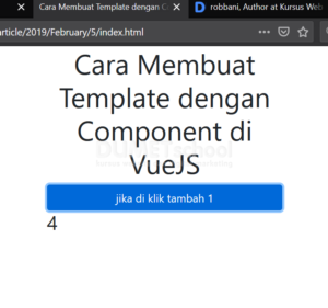 cara membuat template dengan component di VueJS