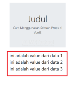 cara menggunakan sebuah props di VueJS