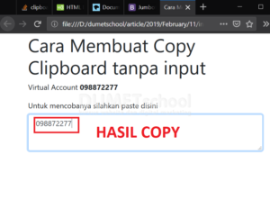 cara membuat copy clipboard tanpa input