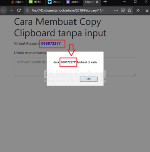 cara membuat copy clipboard tanpa input