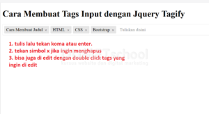 cara membuat tags input dengan jquery tagify