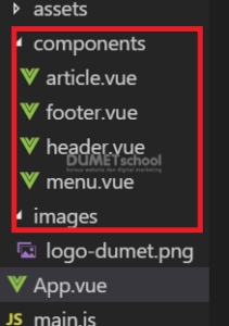 cara membuat template sederhana menggunakan Vuejs