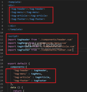 cara membuat template sederhana menggunakan Vuejs