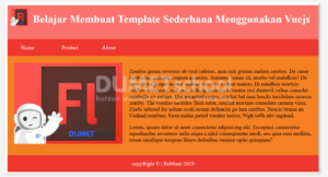 cara membuat template sederhana menggunakan Vuejs