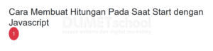 Cara Membuat Hitungan Pada Saat Start dengan Javascript