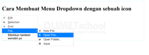 cara membuat menu dropdown dengan sebuah icon