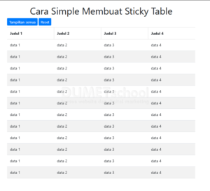 Cara simple membuat sticky table