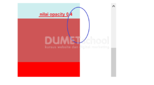 hasil saat sudah discroll terlihat transparasinya
