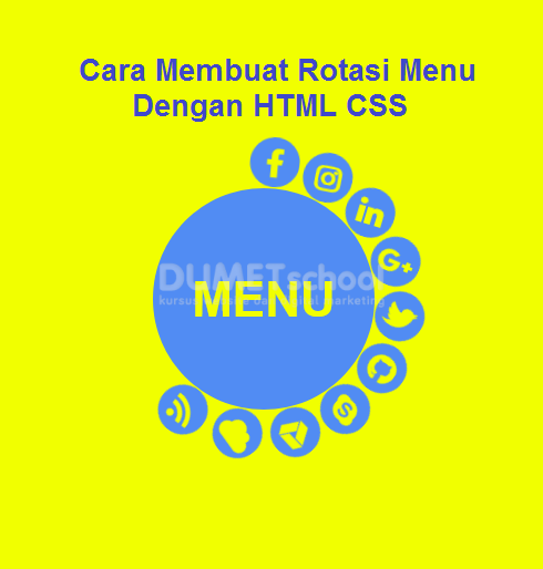 Cara Membuat Rotasi Menu Dengan HTML CSS