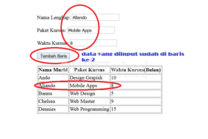 2-Cara Menambah Baris Baru pada Table Menggunakan Javascript