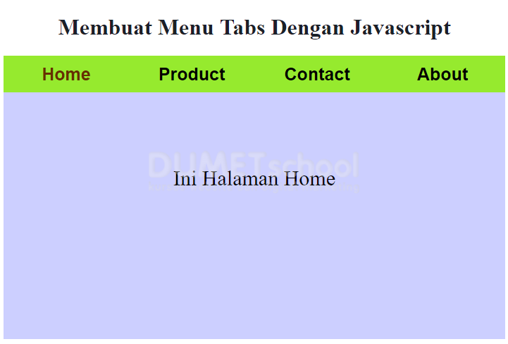 Cara Membuat Tabs Dengan Javascript
