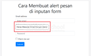Cara membuat alert pesan di inputan form