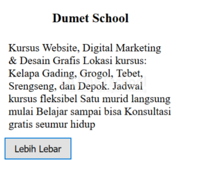 cara melebarkan tampilan card dengan Jquery