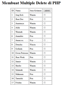2-Membuat Multiple Delete di PHP