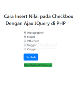 3-Cara Insert Nilai pada Checkbox Dengan Ajax JQuery di PHP
