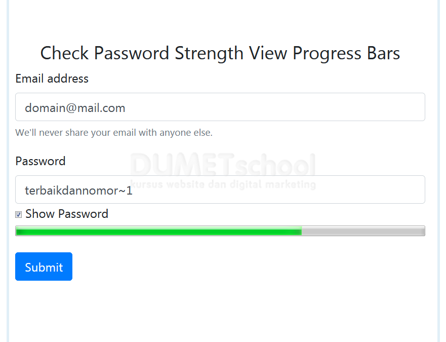 Cara Membuat View Bars Strength Password Dengan Javascript