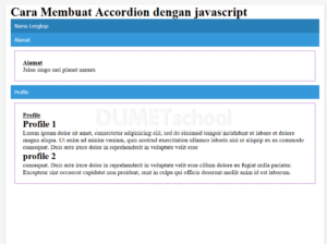cara membuat acordion dengan Javascript
