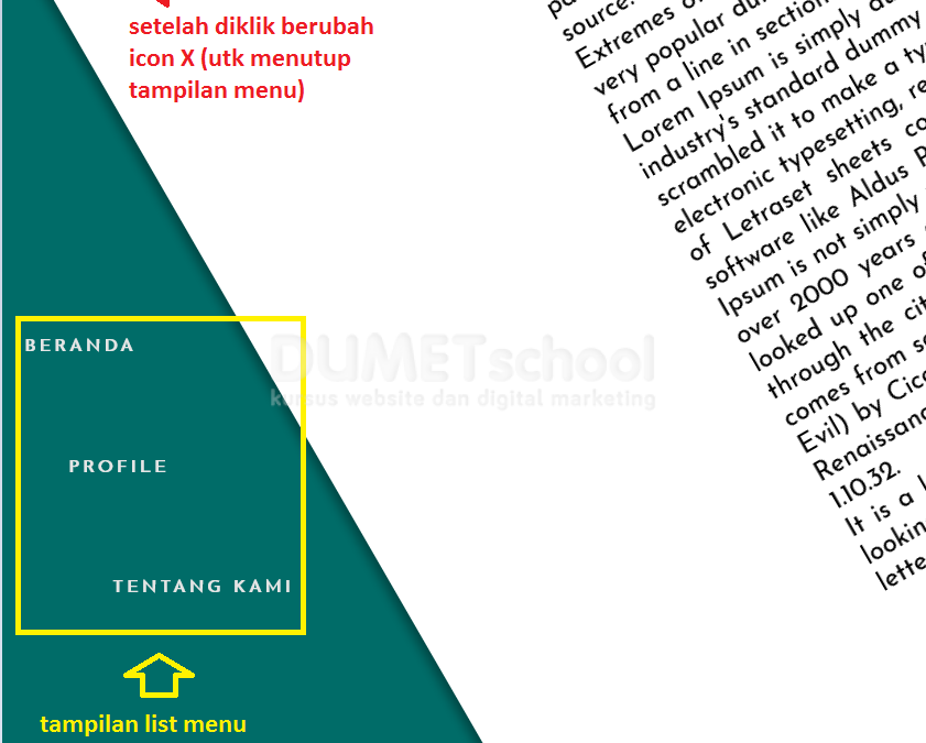 Cara Membuat Menu Navbar Efek Rotate