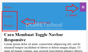 cara membuat toggle navbar responsive