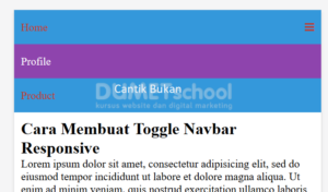cara membuat toggle navbar responsive