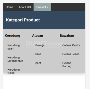 cara membuat mega menu HTML CSS
