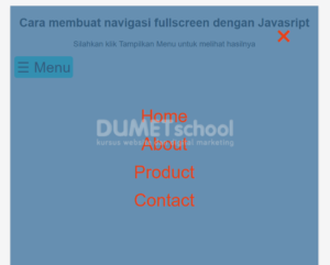 cara membuat navigasi fullscreen