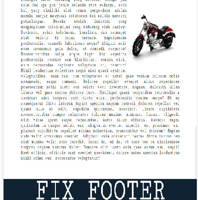 Cara Membuat Fixed Footer Dengan HTML CSS