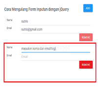 Cara Mengulang Form Inputan dengan jQuery