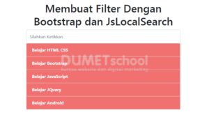 Membuat Filter Dengan Bootstrap dan Plugin JsLocalSearch