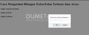 Cara mengetahui bilangan terkecil dan terbesar data Array