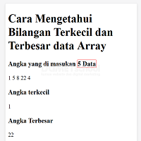 Cara Mengetahui Bilangan Terkecil dan Terbesar data Array