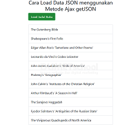 Cara Load Data JSON Menggunakan Metode Ajax getJSON