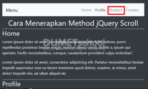 cara menerapkan method jQuery scroll