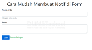 cara mudah membuat notif di form