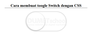 Cara membuat toogle Switch dengan CSS