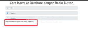 cara Insert ke database dengan radio button