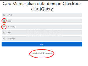 cara memasukan data dengan checkbox
