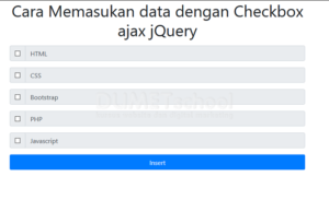 cara memasukan data dengan checkbox