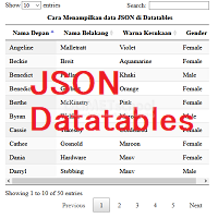 Cara Menampilkan data JSON di Datatables